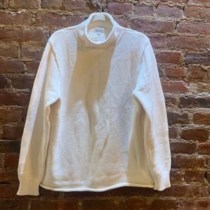 JCREW MENS COTTON IVORY ROLLNECK SWEATER SIZE M
